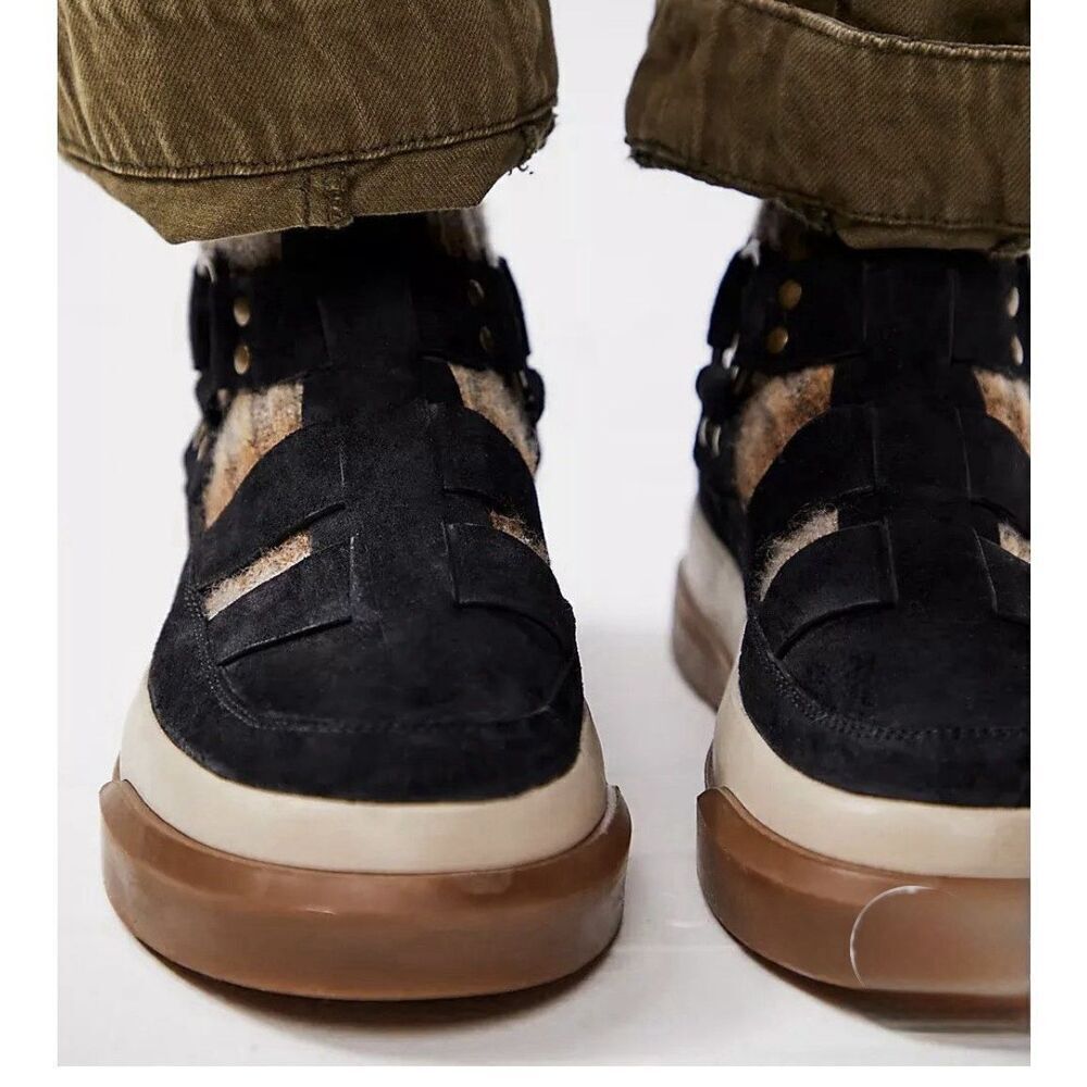 Free People Bodhi Fisher Sneakers Sandals Black Suede Women 11 - Picture 2 of 10